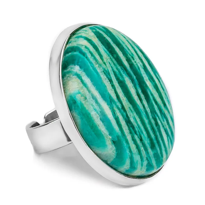 Gorgeous Amazonite Statement Ring - Natural Designer Gemstone sold by Henryka