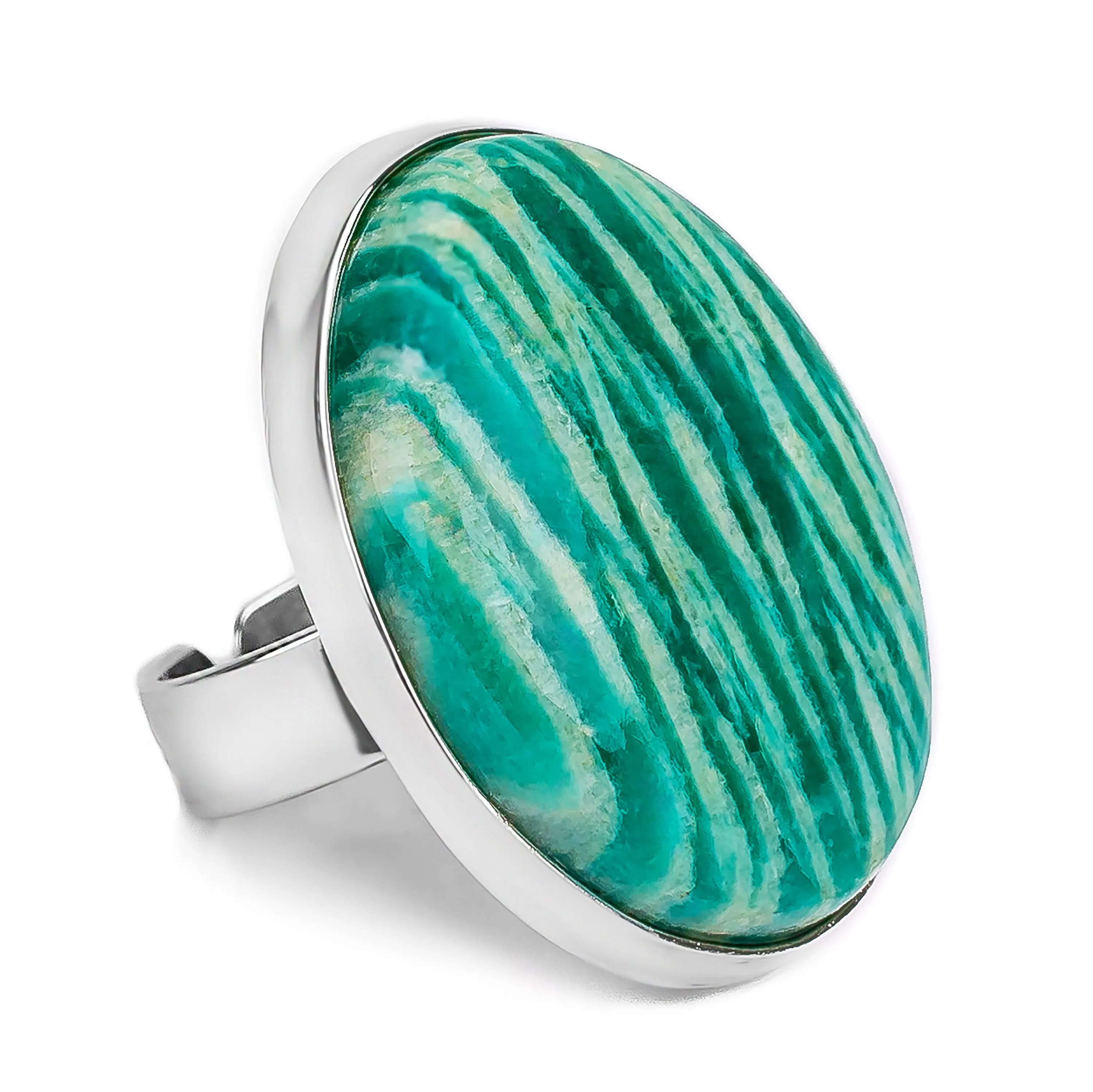 Gorgeous Amazonite Statement Ring - Natural Designer Gemstone sold by Henryka