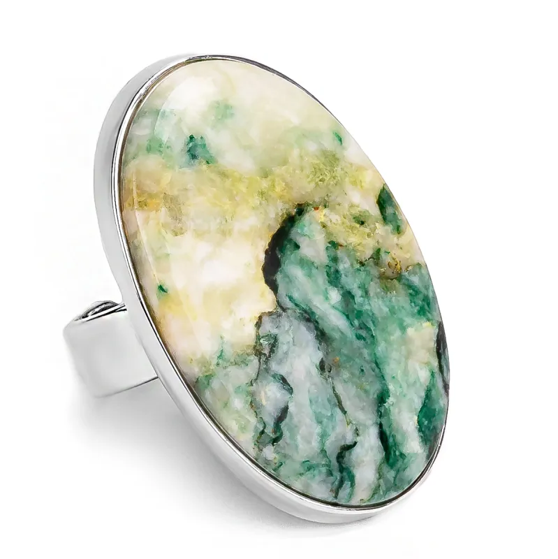 Atlantisite Stichtite Statement Ring - Natural Designer Gemstone sold by Henryka