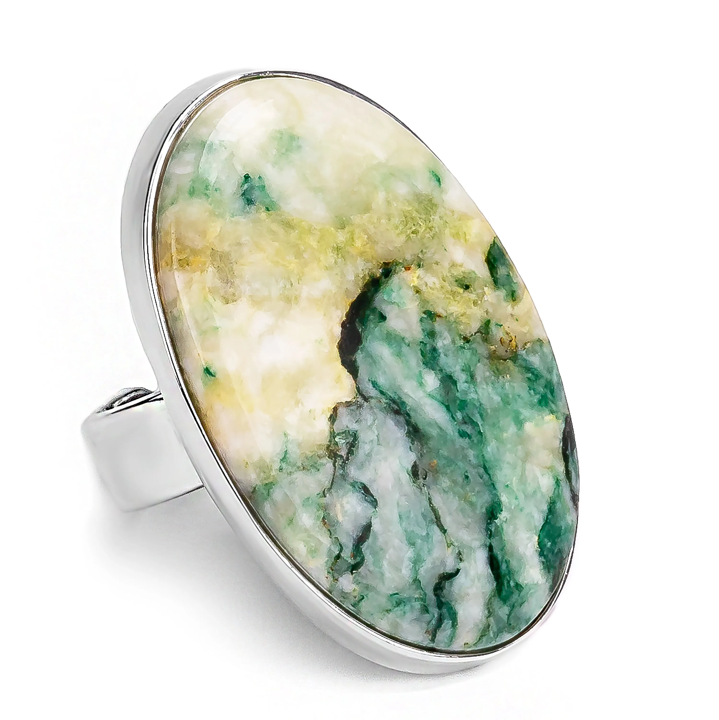 Atlantisite Stichtite Statement Ring - Natural Designer Gemstone sold by Henryka