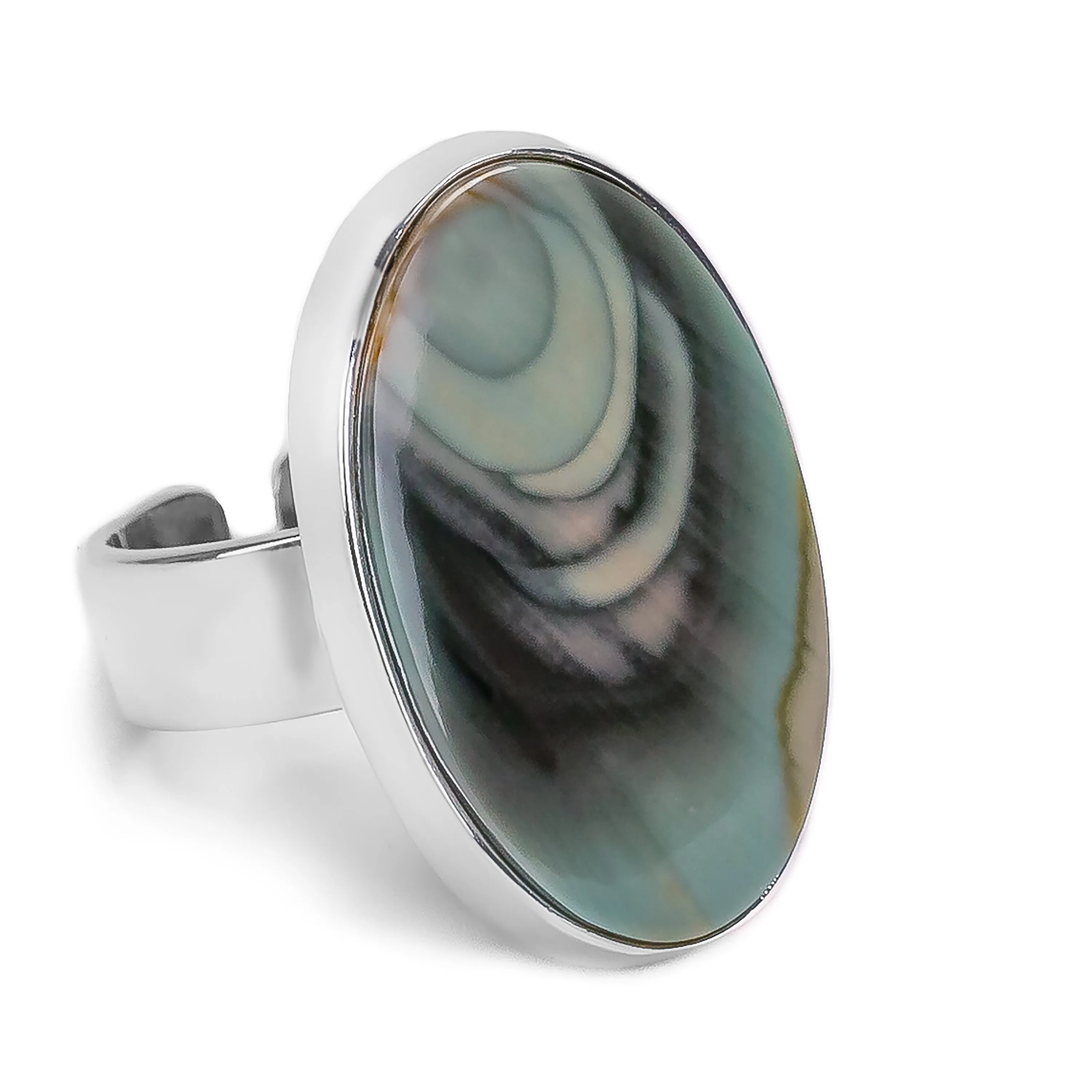 Dainty Royal Imperial Jasper Ring - Natural Designer Gemstone sold by Henryka