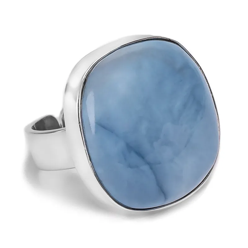 Tranquil Blue Owyhee Blue Opal Ring - Natural Designer Gemstone sold by Henryka