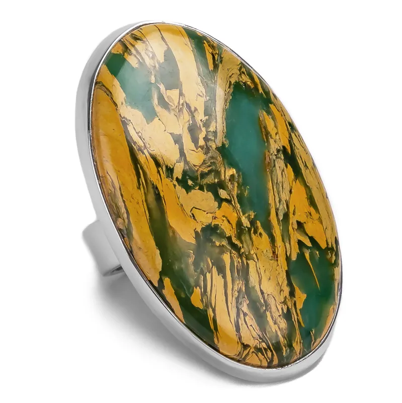 Artistic Mariposite Statement Ring - Natural Designer Gemstone sold by Henryka