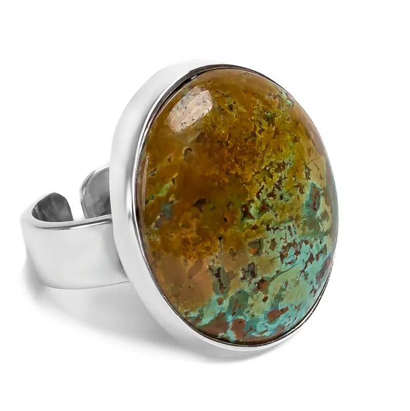 Tibetan Turquoise Statement Ring - Natural Designer Gemstone sold by Henryka