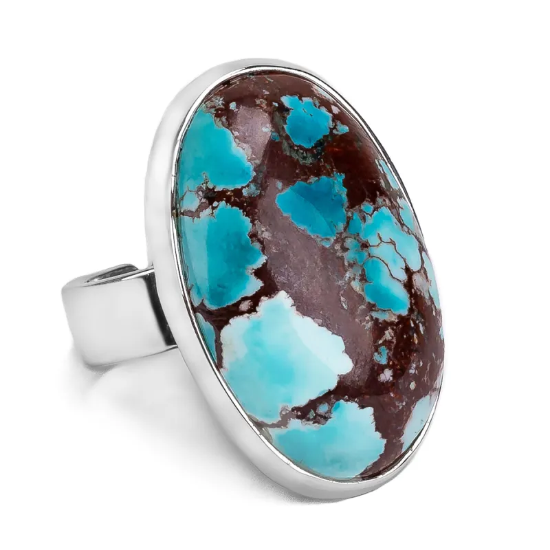 Tibetan Turquoise Statement Ring - Natural Designer Gemstone sold by Henryka