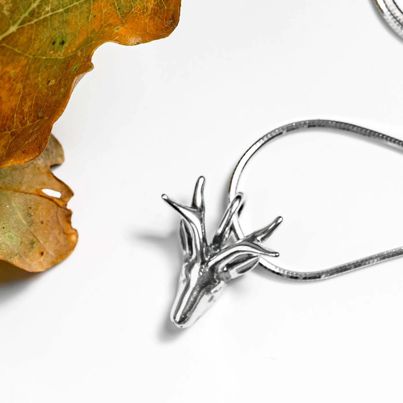 Miniature Stag Head Necklace in Silver sold by Henryka product image thumbnail 5