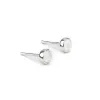 Minimalist Circle Stud Earrings in Silver and Moonstone sold by Henryka