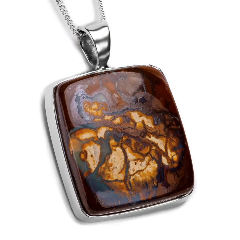 Australian Queensland Boulder Opal Necklace - Natural Designer Gemstone sold by Henryka