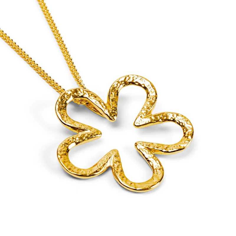 Open Flower Necklace in Silver with 24ct Gold sold by Henryka
