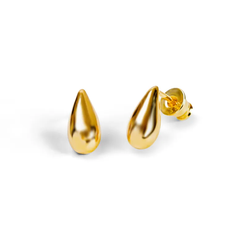 24ct Gold Plated Raindrop Stud Earrings sold by Henryka