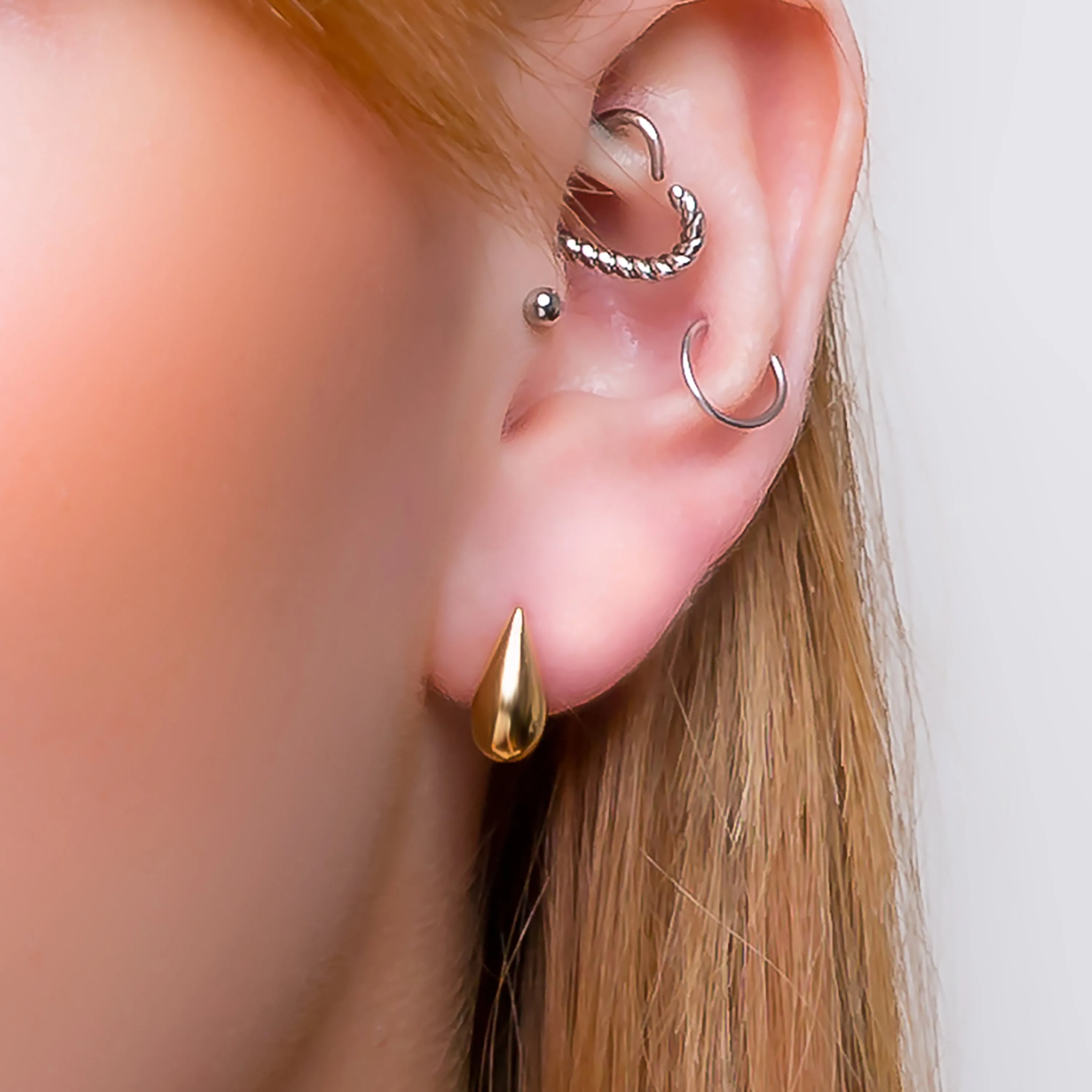 24ct Gold Plated Raindrop Stud Earrings sold by Henryka product image thumbnail 2