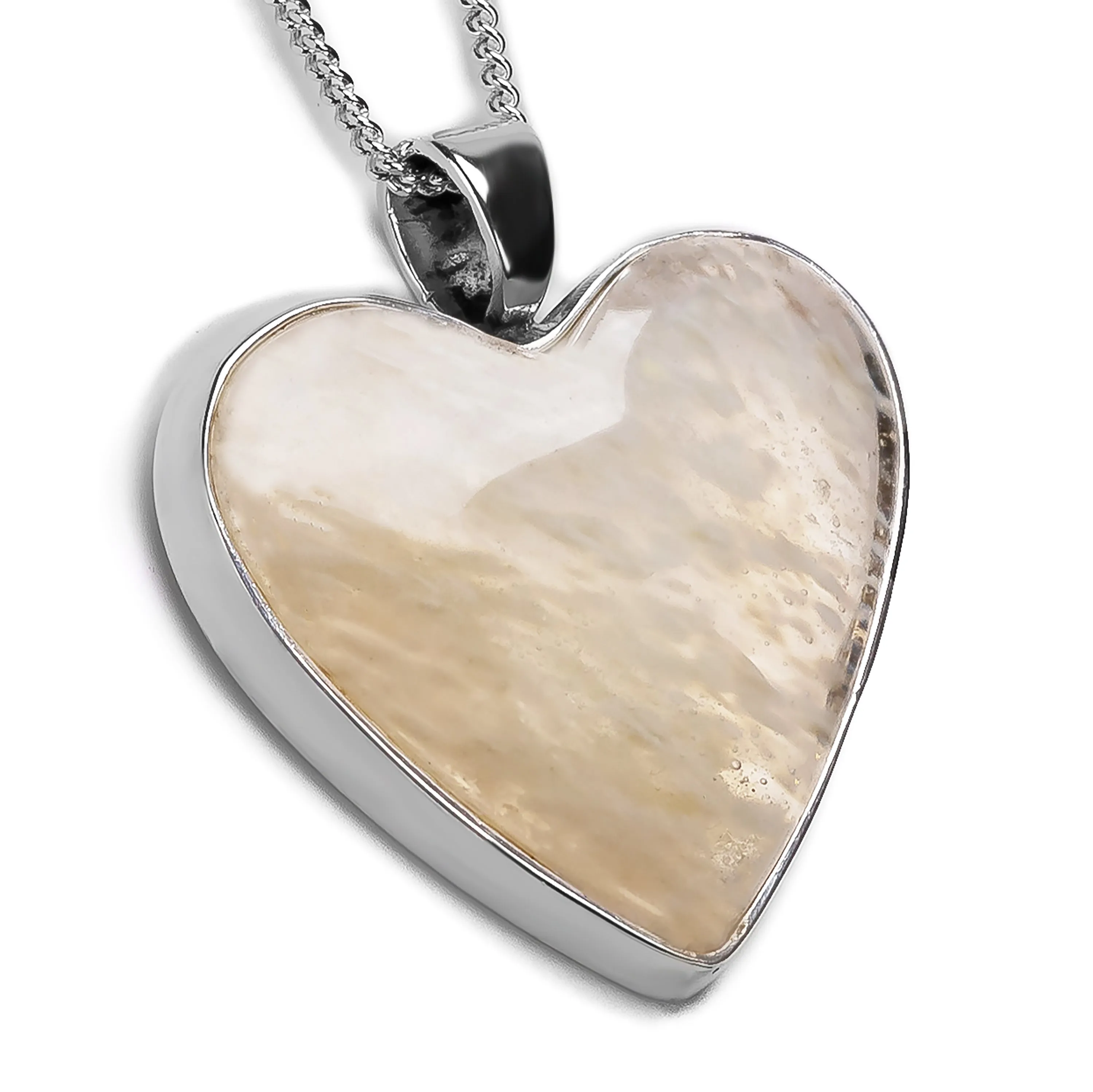Heart Shaped Plume Agate Necklace - Natural Designer Gemstone sold by Henryka