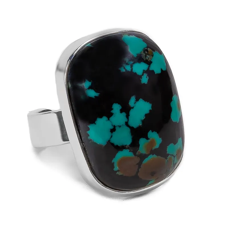Unusual Tibetan Turquoise Statement Ring - Natural Designer Gemstone sold by Henryka