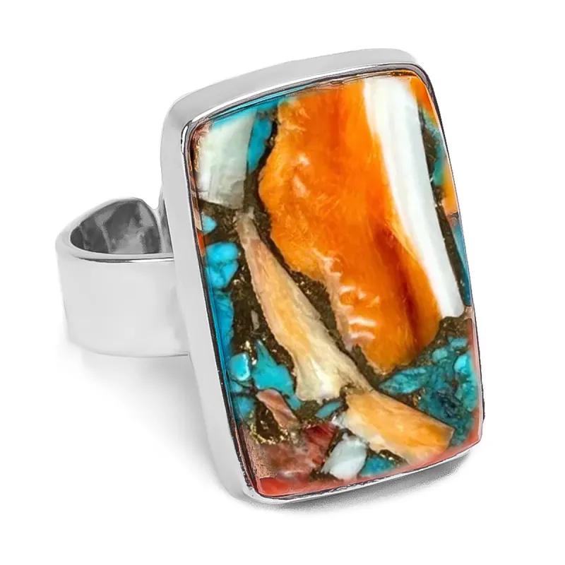 Oyster Copper Turquoise Statement Ring - Natural Designer Gemstone sold by Henryka