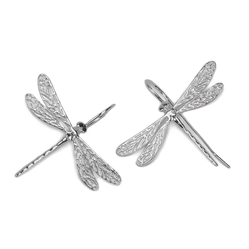 English Emperor Dragonfly Statement Hook Earrings in Silver sold by Henryka