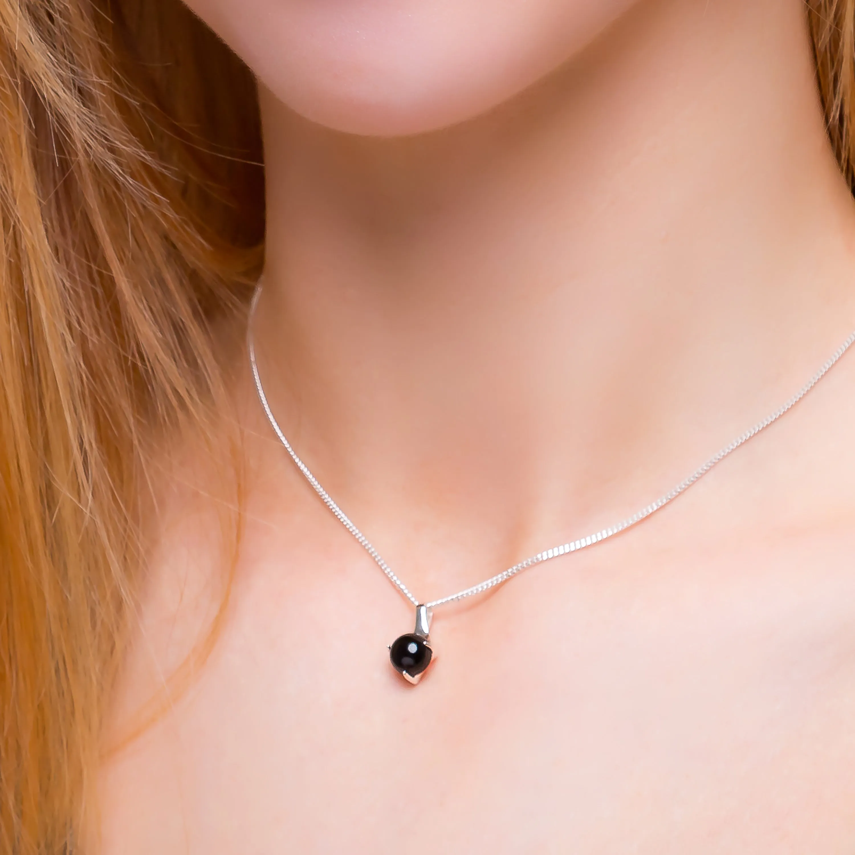 Simple 3 Claw Necklace in Silver & Black Onyx sold by Henryka product image thumbnail 2