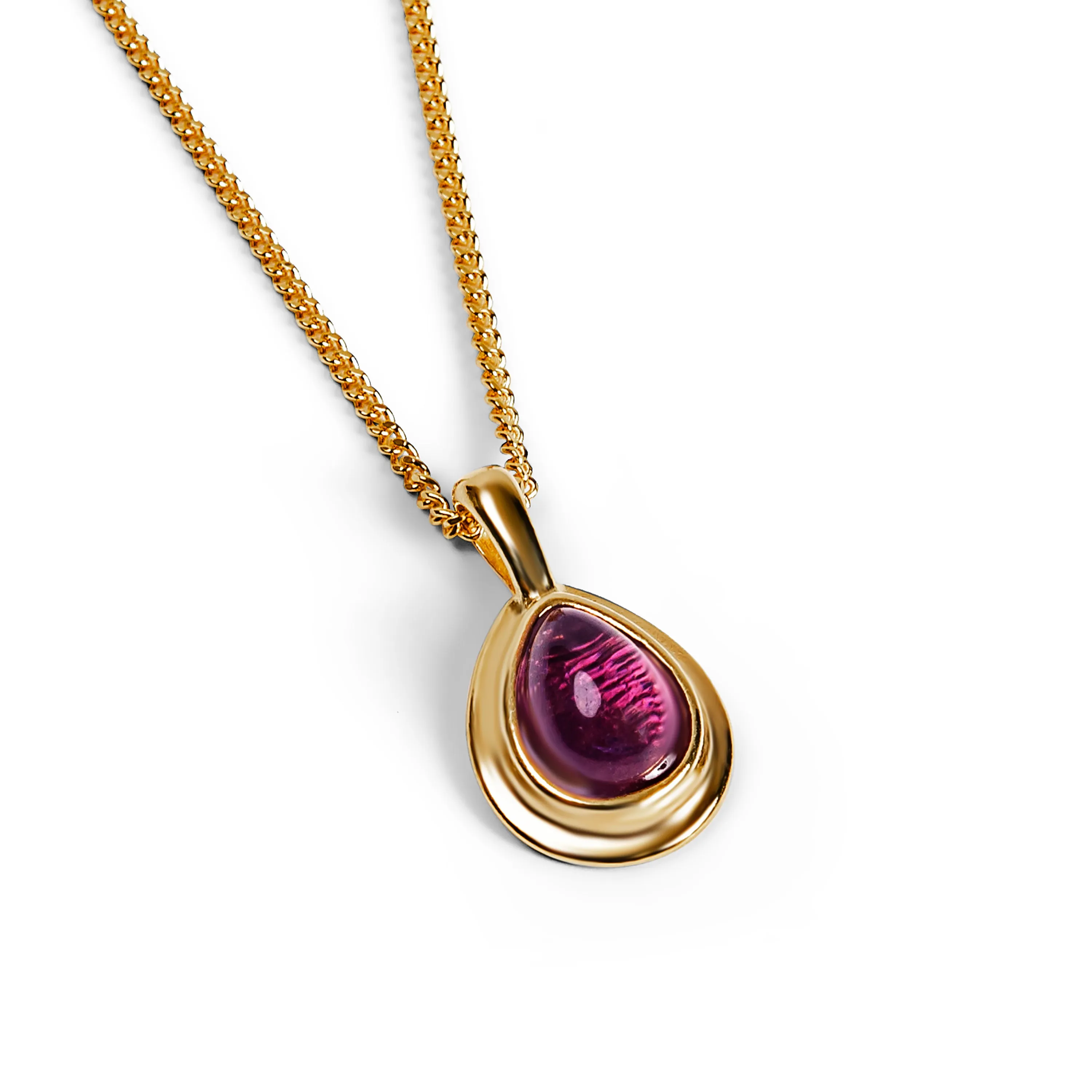Teardrop Necklace in Silver with 24ct Gold & Amethyst sold by Henryka
