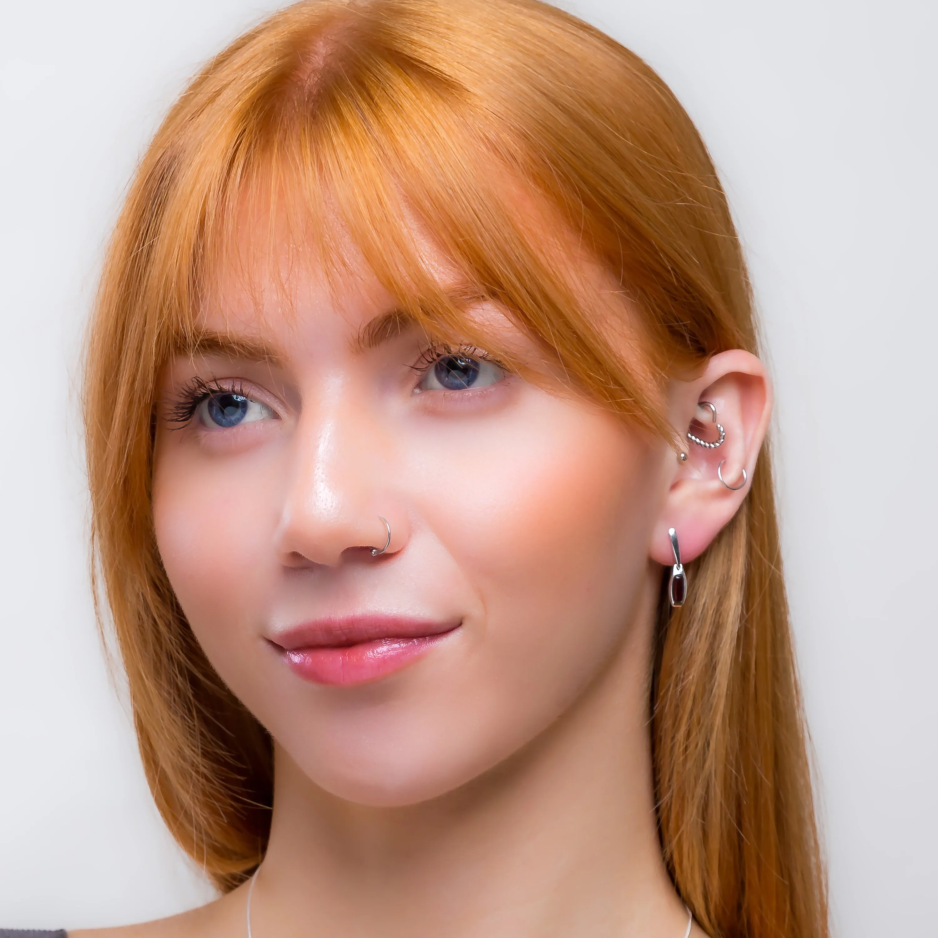 Oblong Drop Earrings in Silver & Cherry Amber sold by Henryka product image thumbnail 3