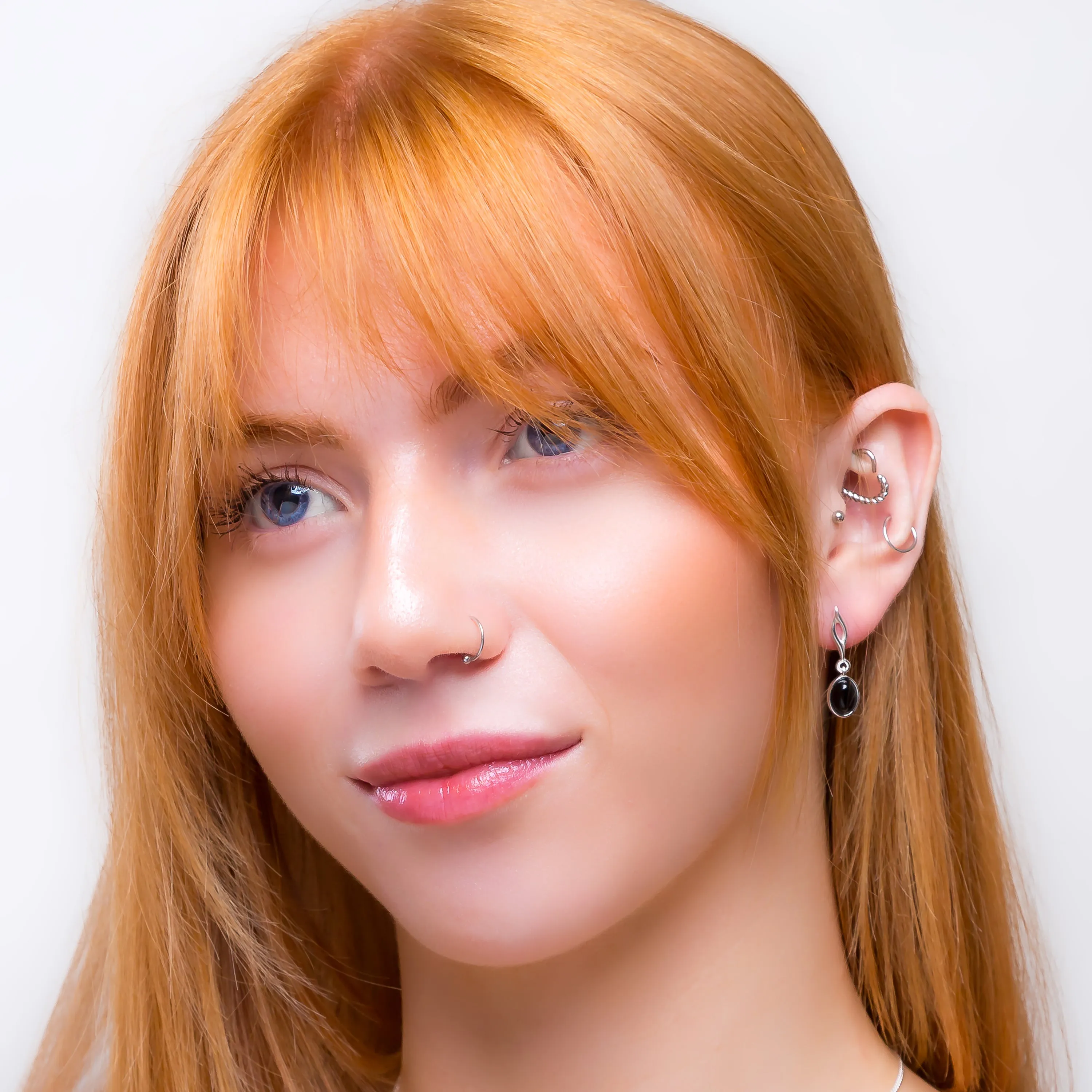 Oval Drop Earrings in Silver & Black Onyx sold by Henryka product image thumbnail 3