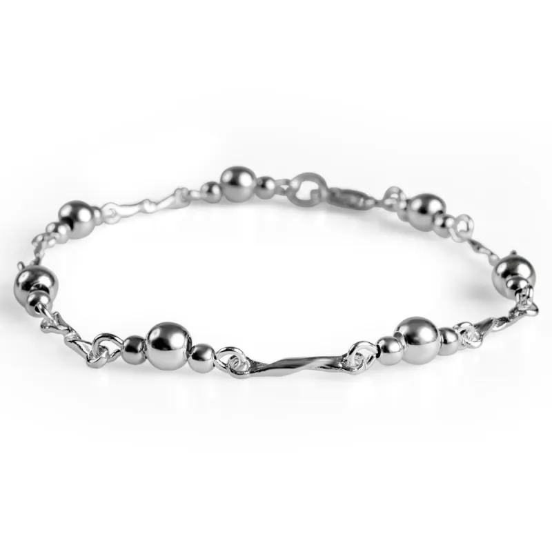 Silver Twist Ball Bracelet sold by Henryka
