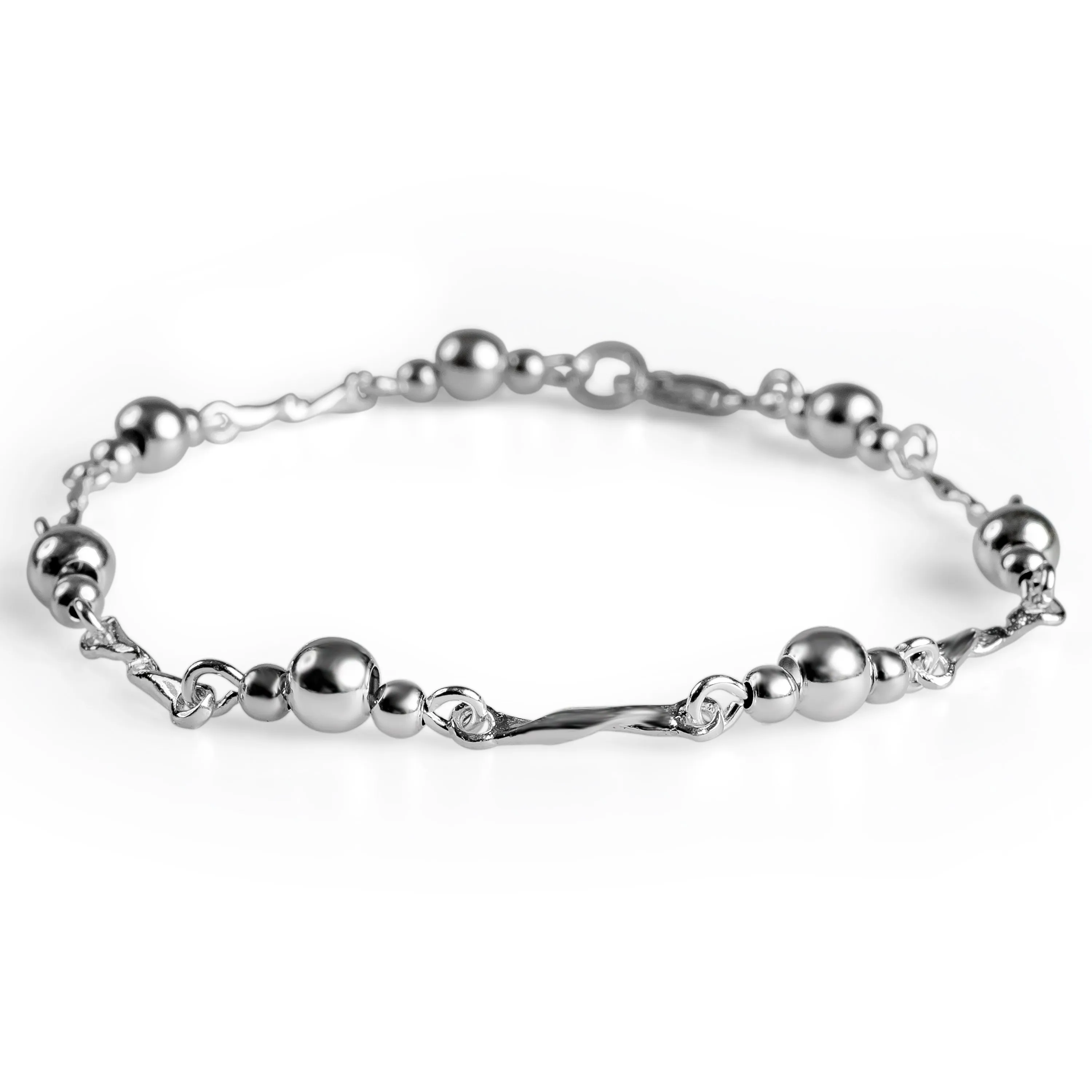 Silver Twist Ball Bracelet sold by Henryka