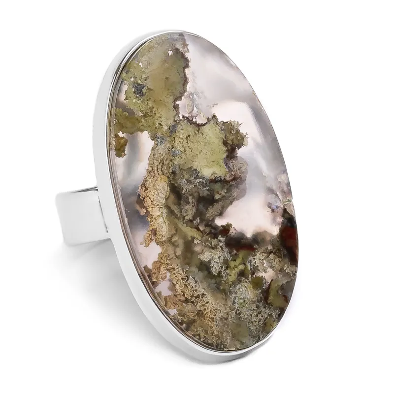 Moss Agate Ring - Natural Designer Gemstone sold by Henryka