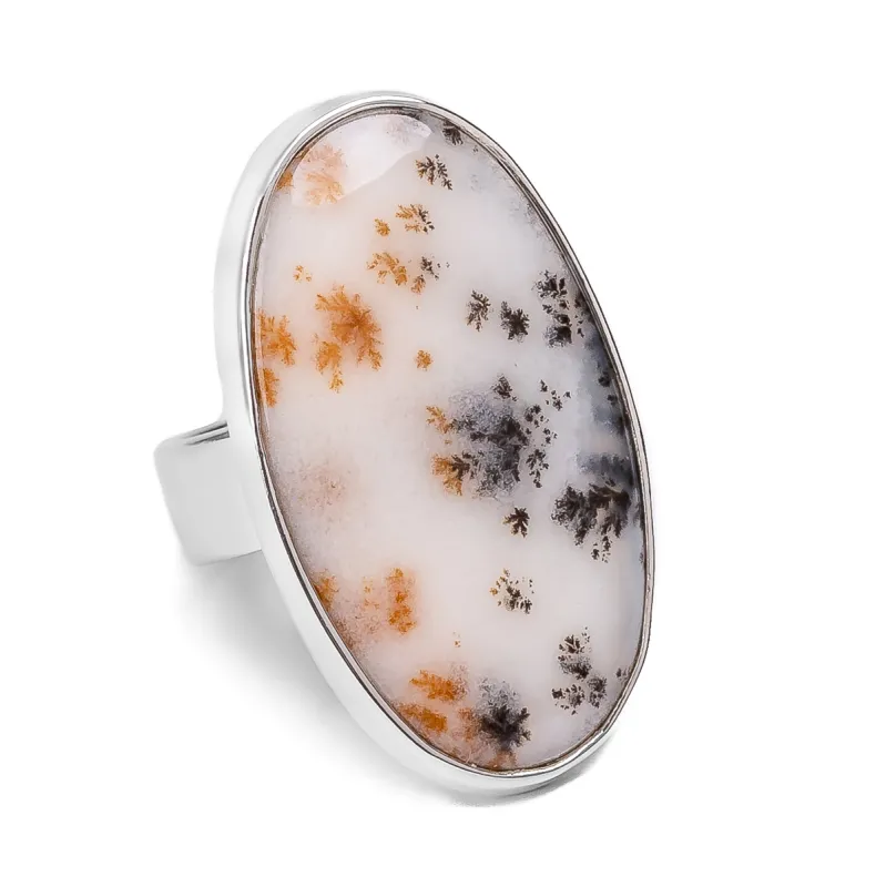 Dendritic Agate Statement Ring - Natural Designer Gemstone sold by Henryka