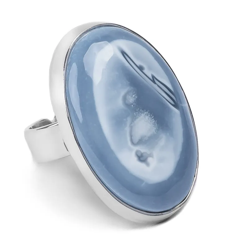 Fabulous Blue Owyhee Blue Opal Statement Ring - Natural Designer Gemstone sold by Henryka