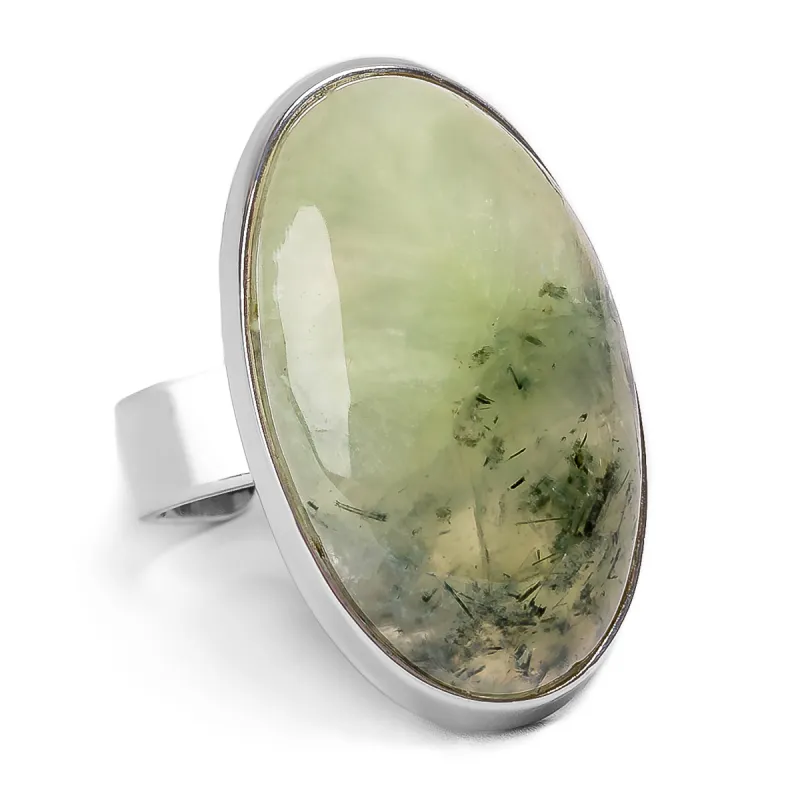 Prehnite Statement Ring - Natural Designer Gemstone sold by Henryka