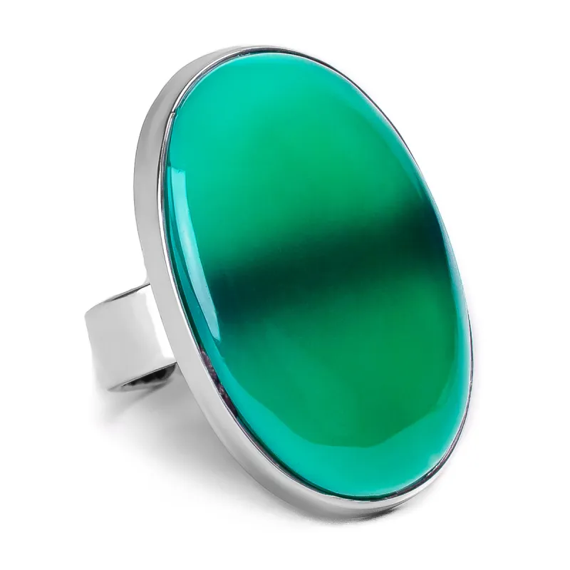 Green Onyx Statement Ring - Natural Designer Gemstone sold by Henryka
