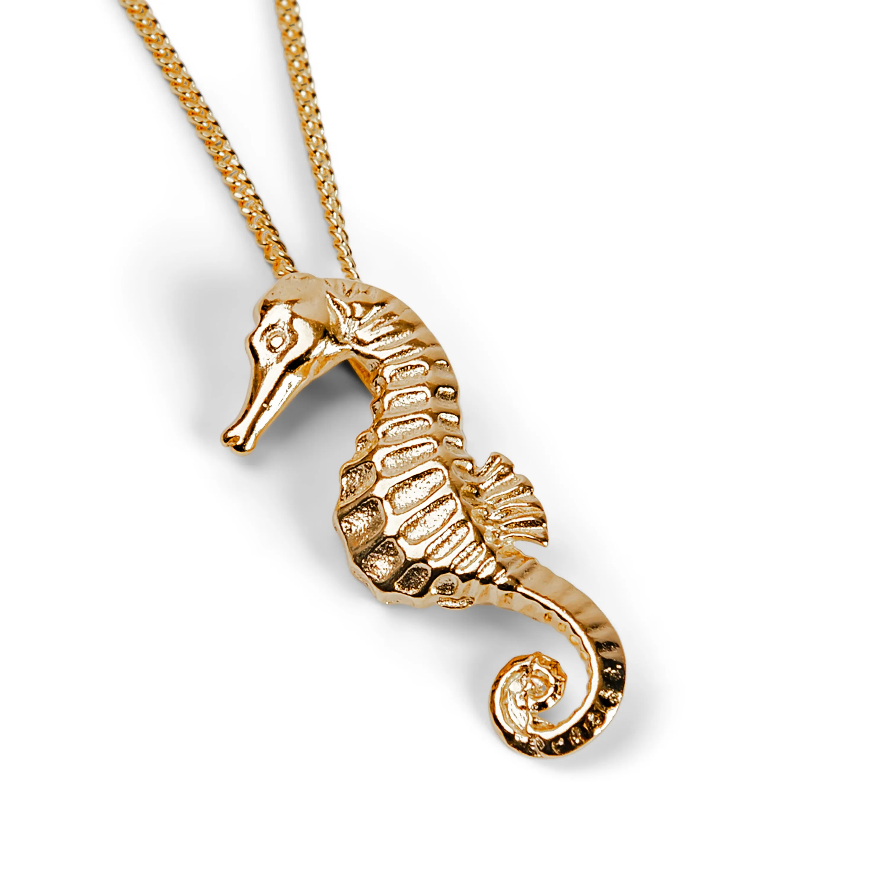 Miniature Seahorse Necklace in Silver with 24ct Gold sold by Henryka