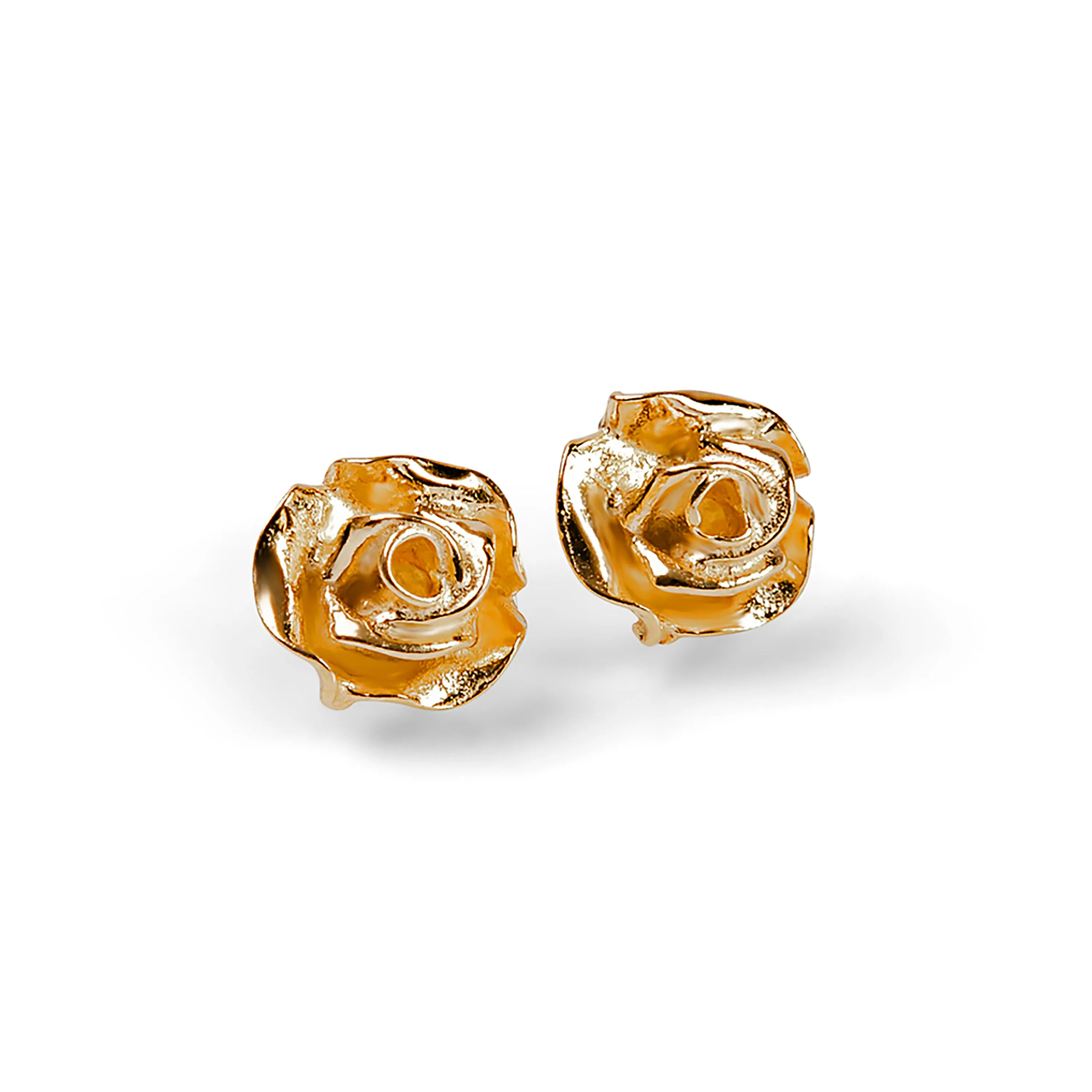 Rose Stud Earrings in Silver with 24ct Gold sold by Henryka