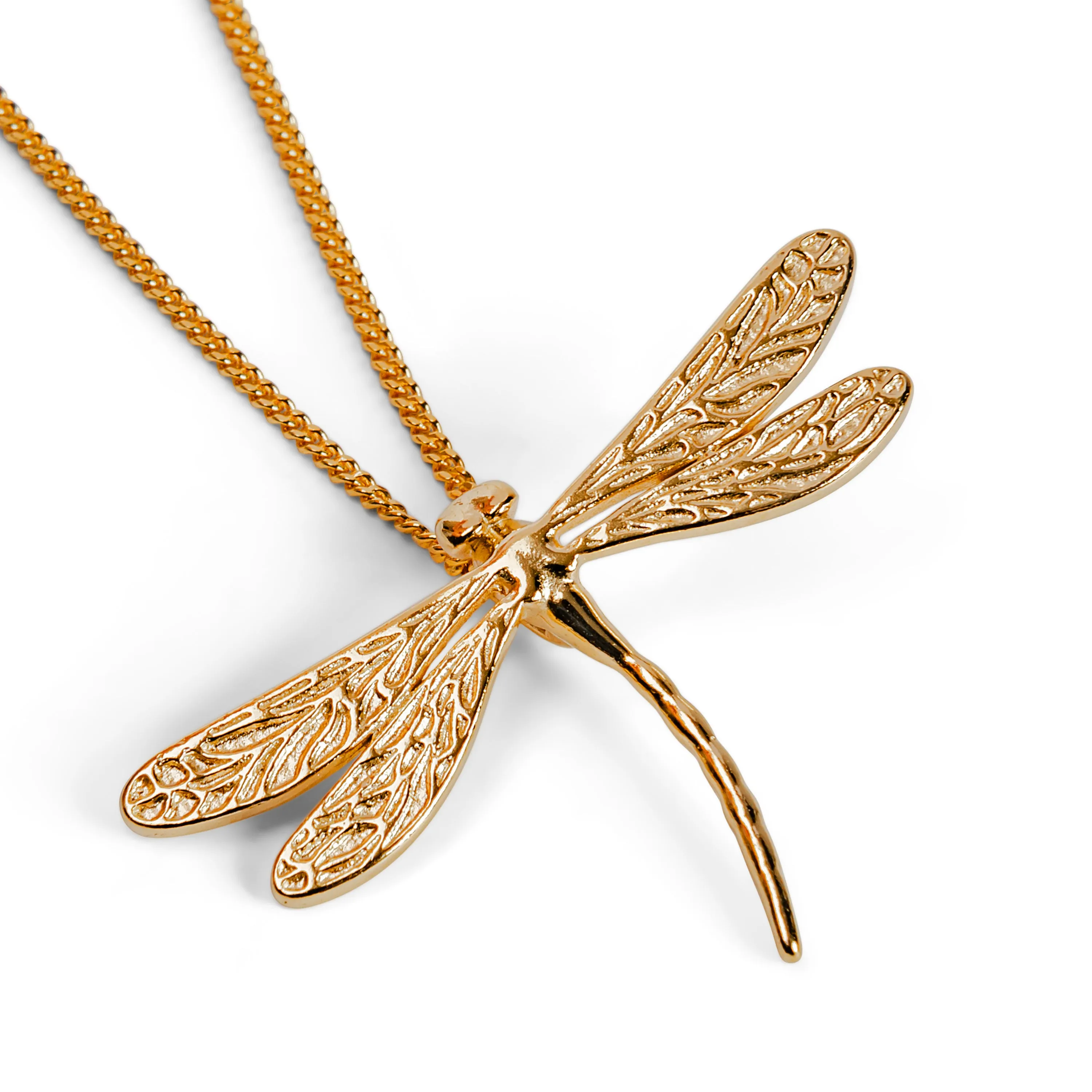 English Emperor Dragonfly Necklace in Silver with 24ct Gold sold by Henryka