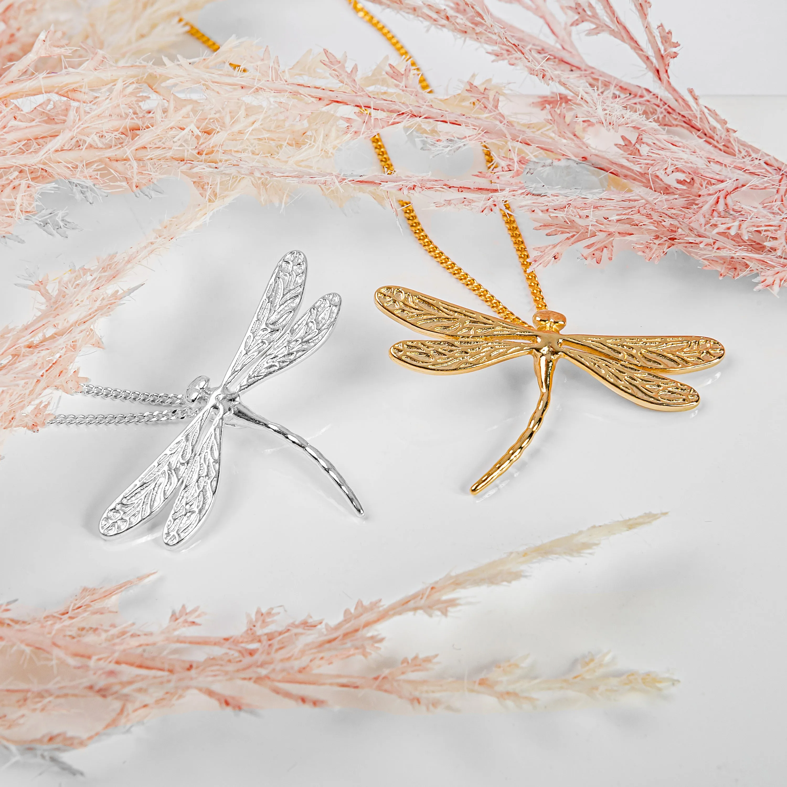 English Emperor Dragonfly Necklace in Silver with 24ct Gold sold by Henryka product image thumbnail 3