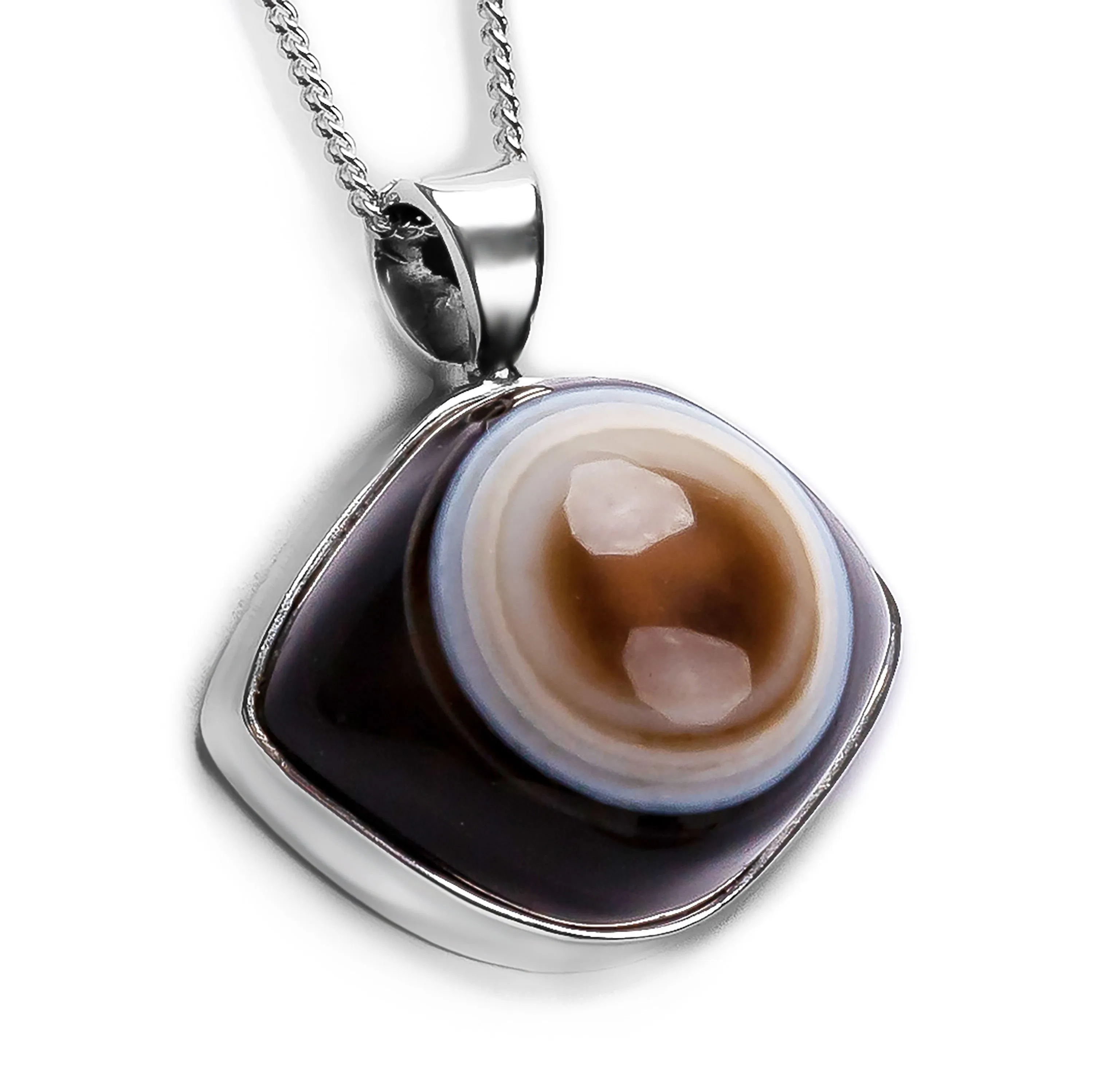 Eye Agate Necklace - Natural Designer Gemstone sold by Henryka