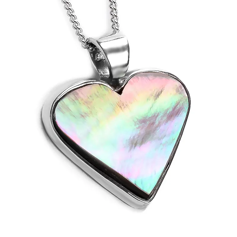 Tahitian Black Mother of Pearl HEART Necklace - Natural Designer Gemstone sold by Henryka