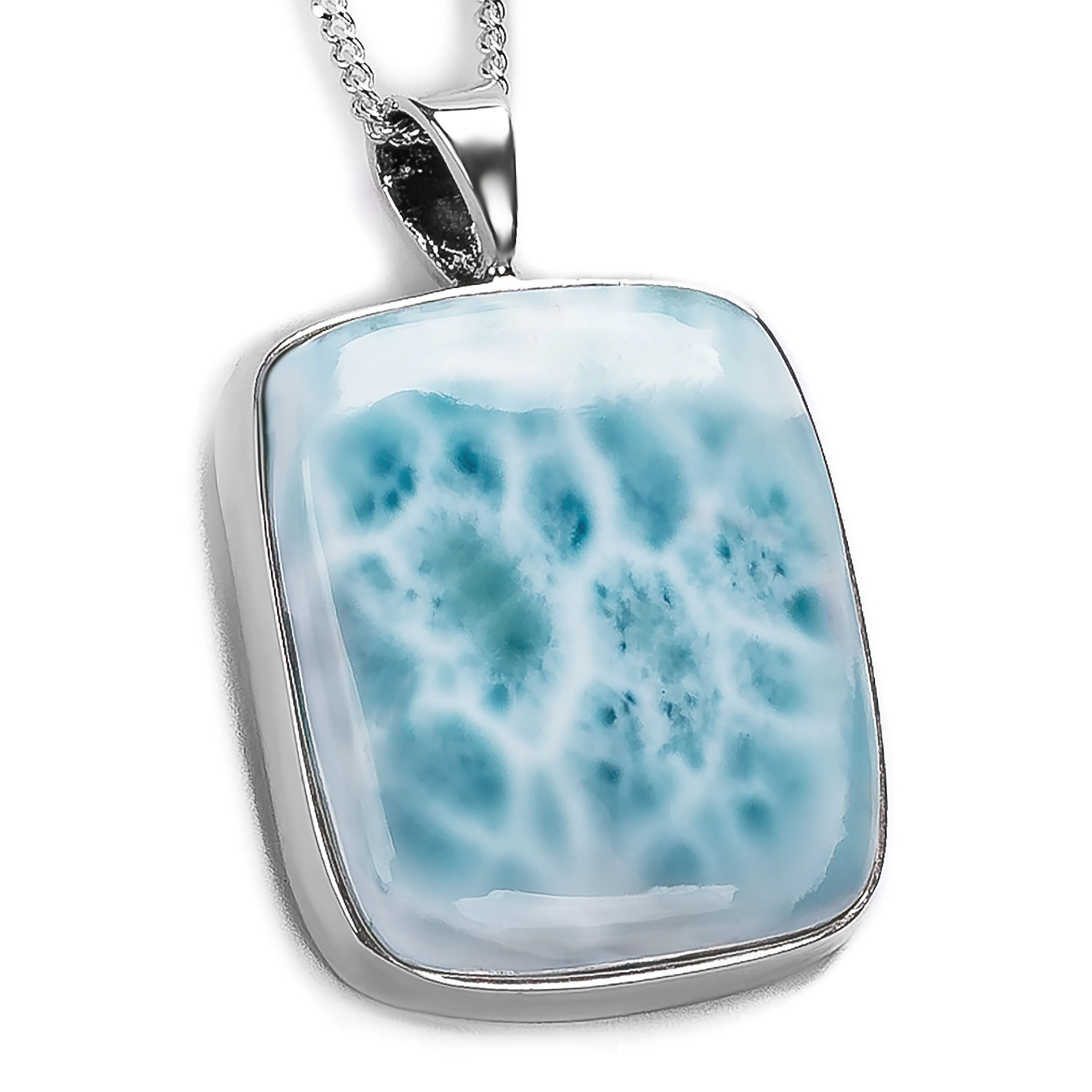Sky Blue Larimar Necklace - Natural Designer Gemstone sold by Henryka