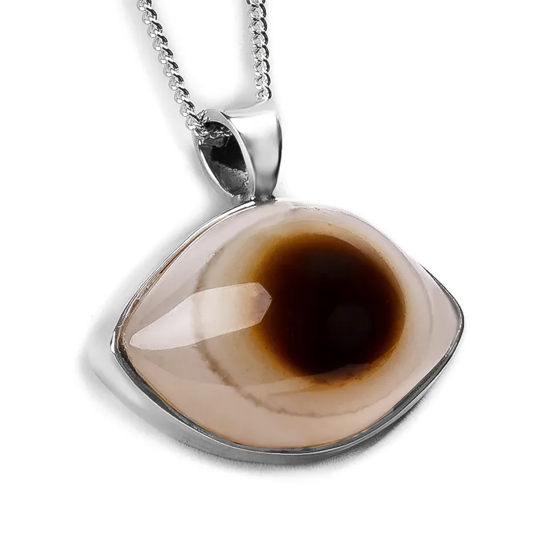 Captivating Eye Agate Necklace - Natural Designer Gemstone sold by Henryka