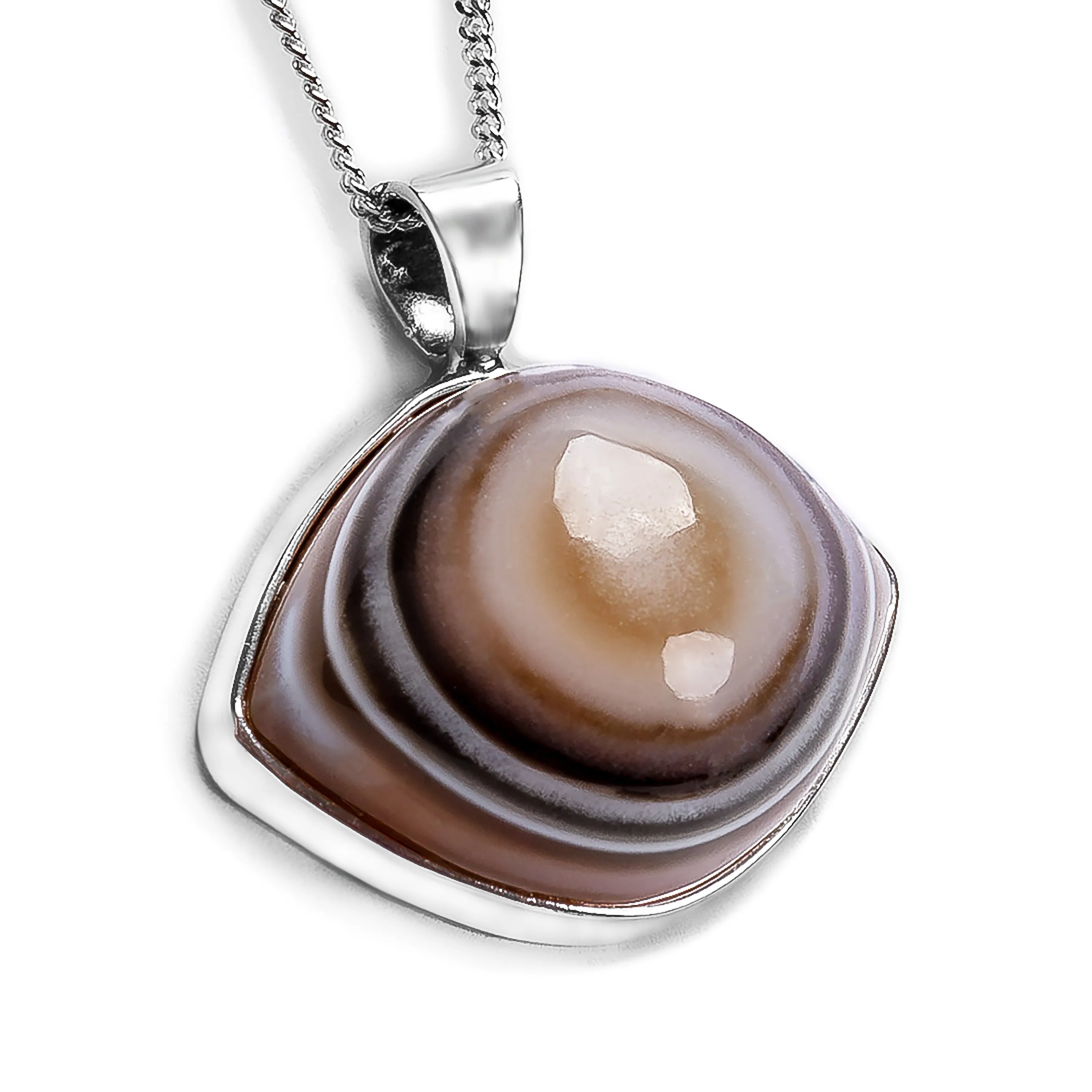 Rare Eye Agate Gemstone Necklace - Natural Designer Gemstone sold by Henryka