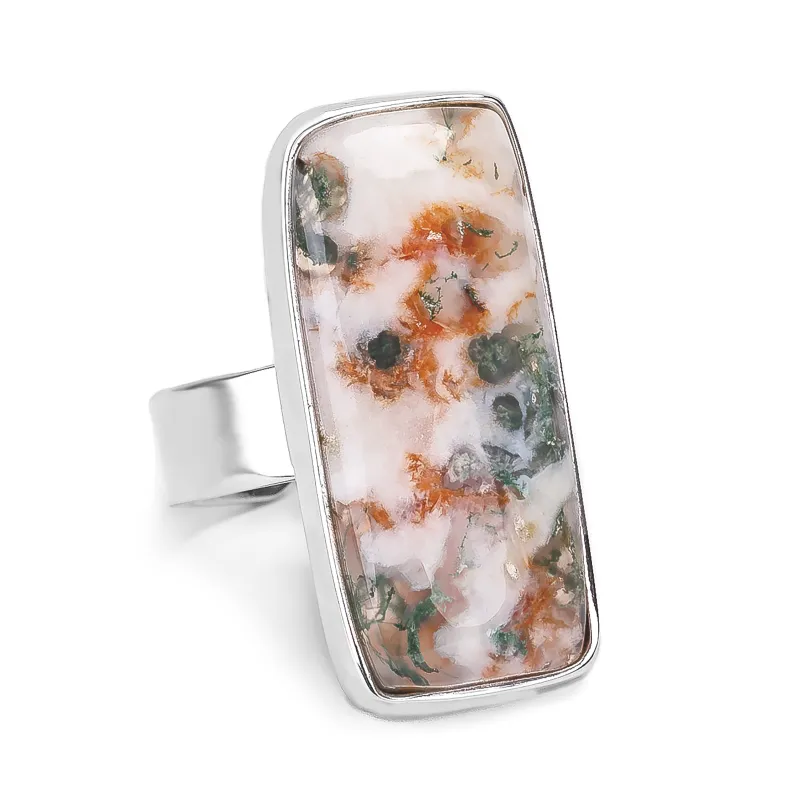 Cute Indonesian Moss Agate Ring - Natural Designer Gemstone sold by Henryka
