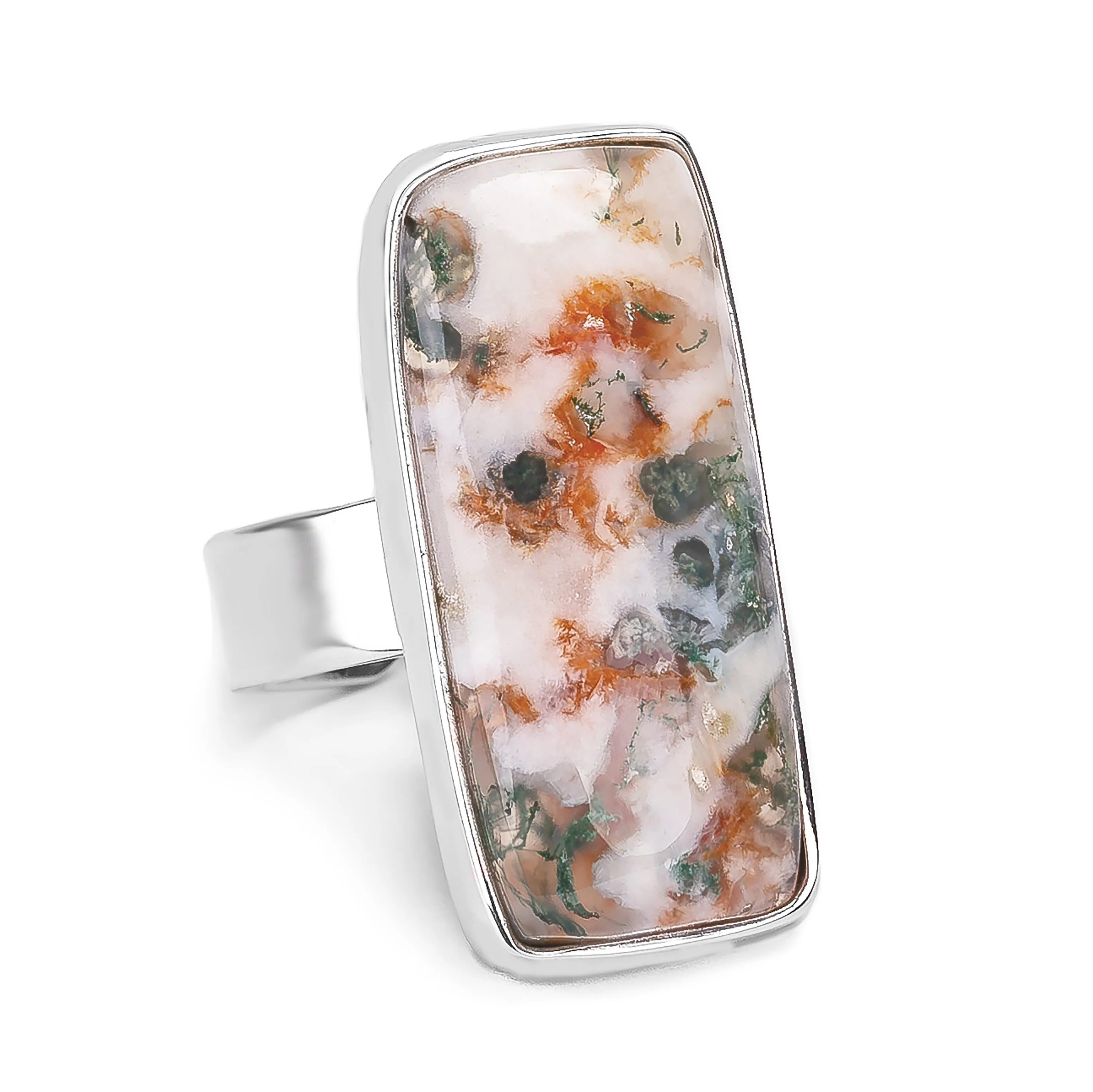 Cute Indonesian Moss Agate Ring - Natural Designer Gemstone sold by Henryka