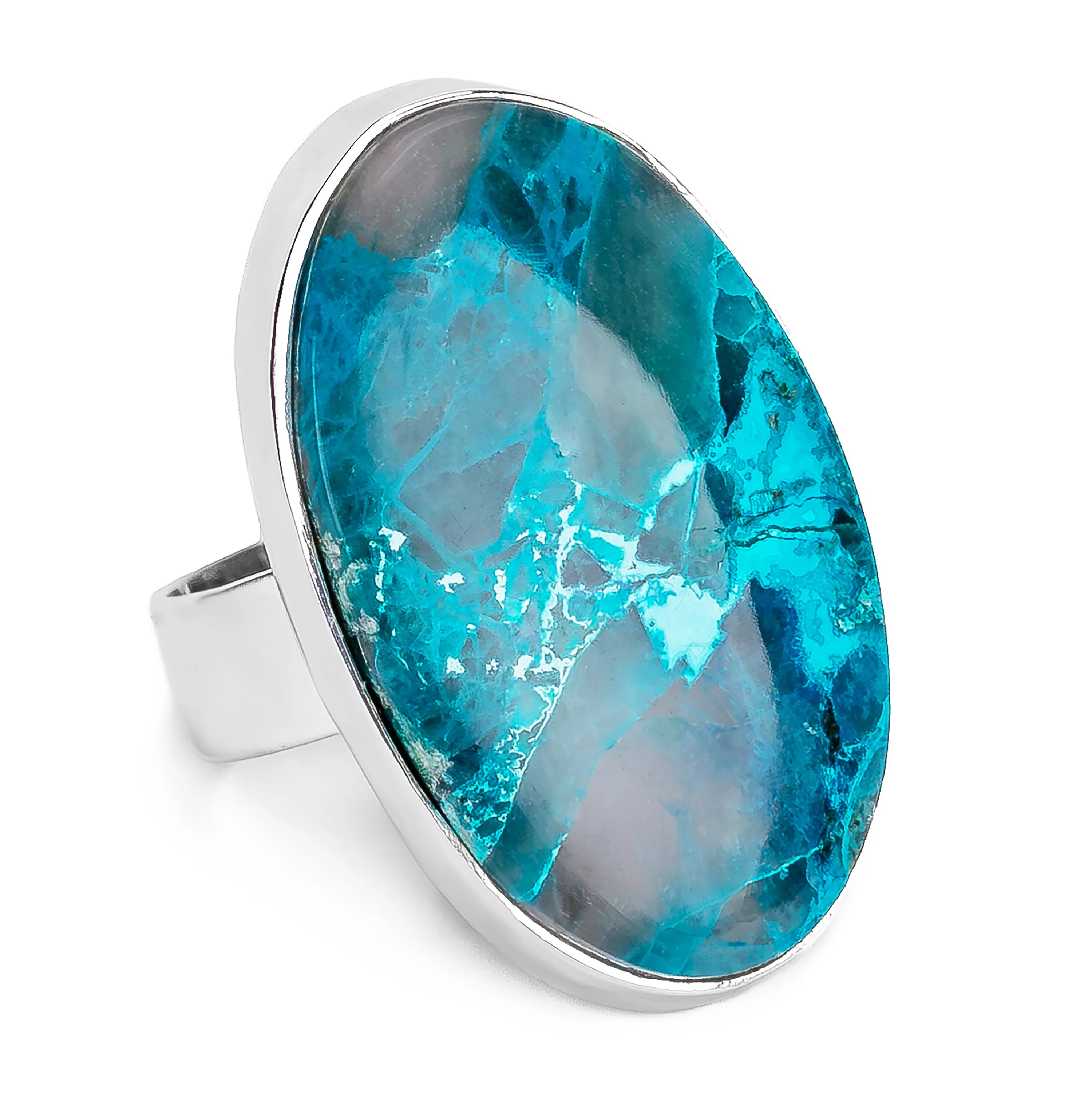 Hemimorphite Crystal Statement Ring - Natural Designer Gemstone sold by Henryka