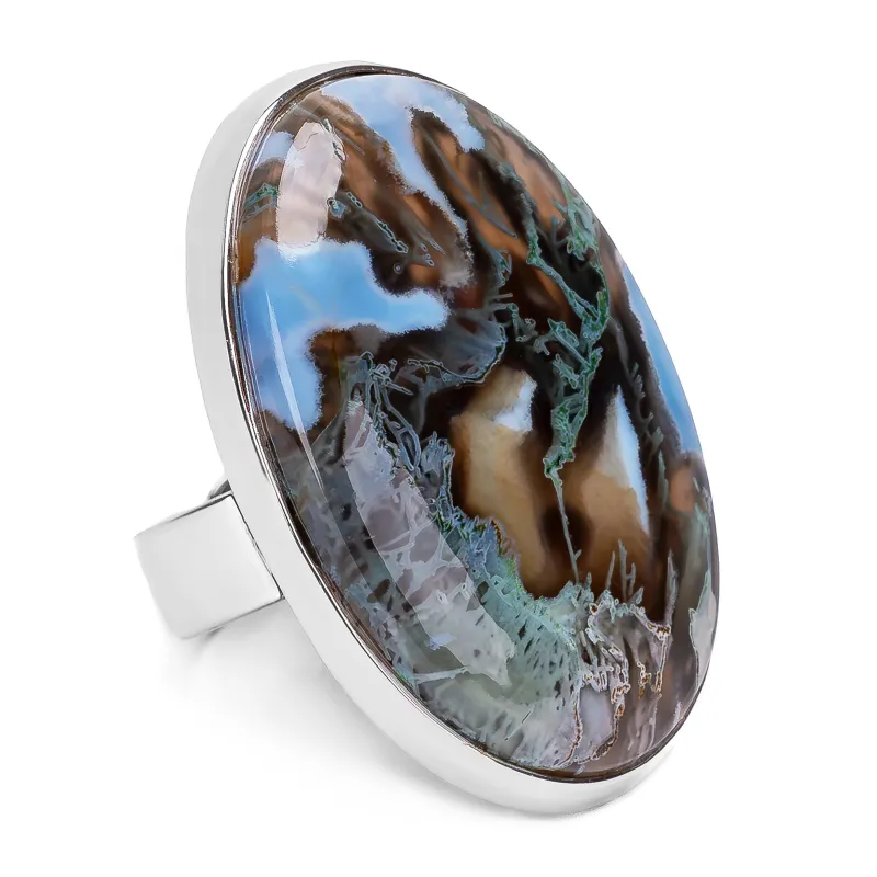 Unrepeatable Owyhee Blue Opal Statement Ring - Natural Designer Gemstone sold by Henryka