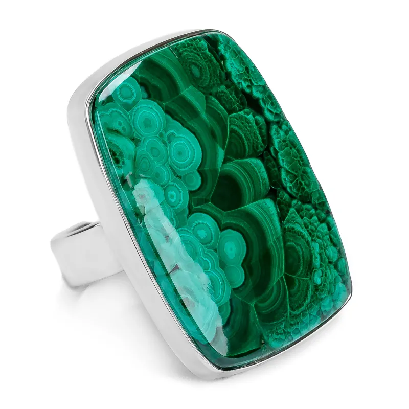 Superb Namibian Malachite Ring - Natural Designer Gemstone sold by Henryka