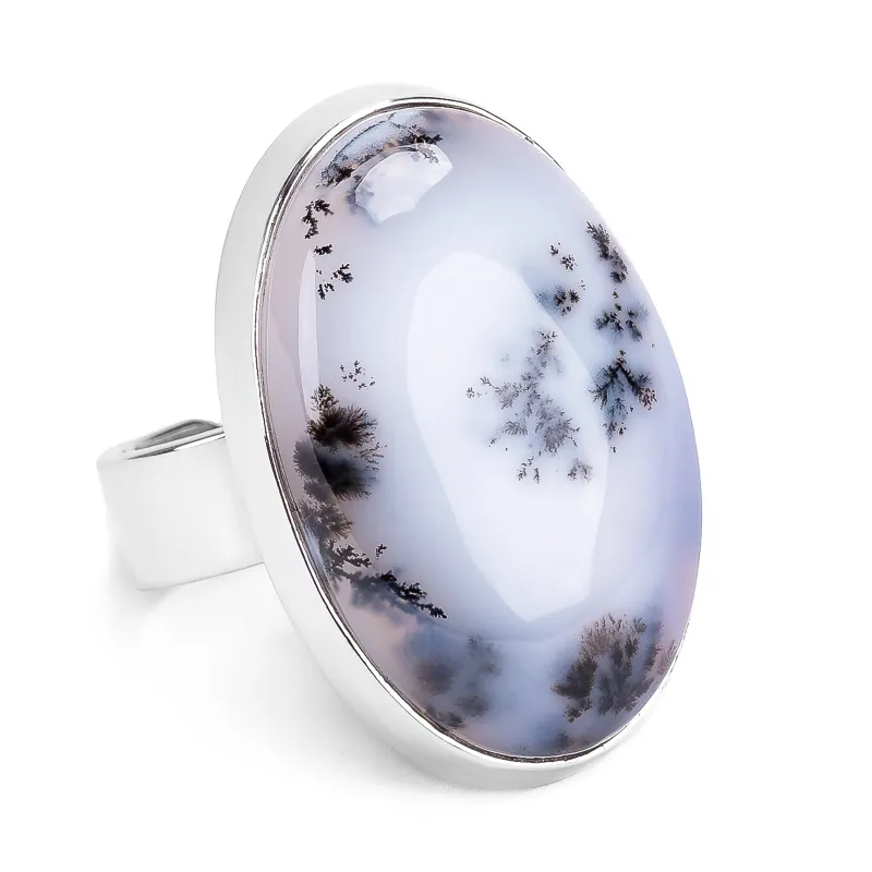 Perfect Dendritic Opal Statement Ring - Natural Designer Gemstone sold by Henryka
