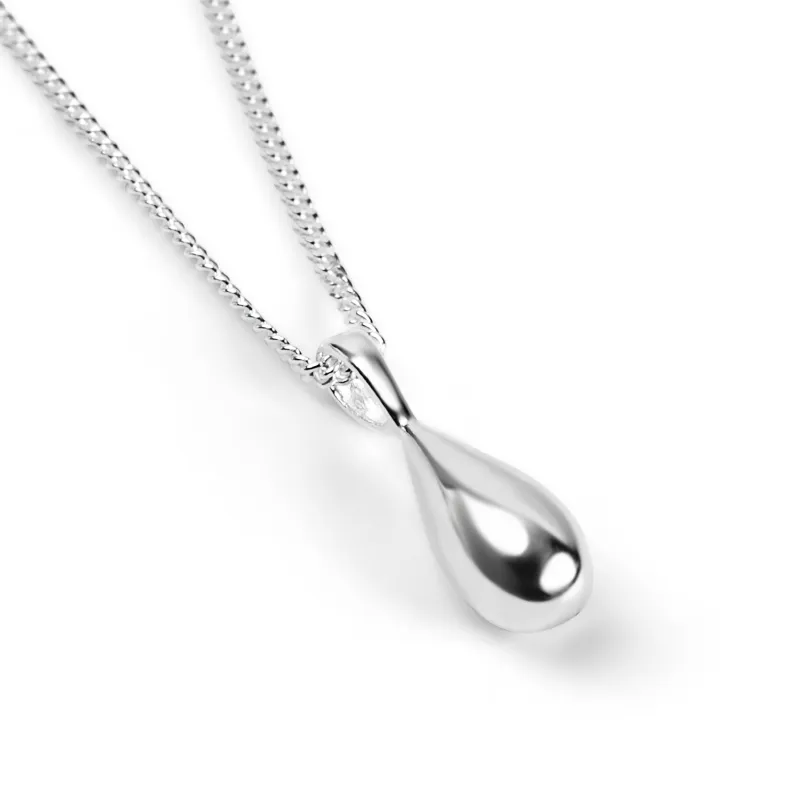 Miniature Single Raindrop Necklace in Silver made by Henryka