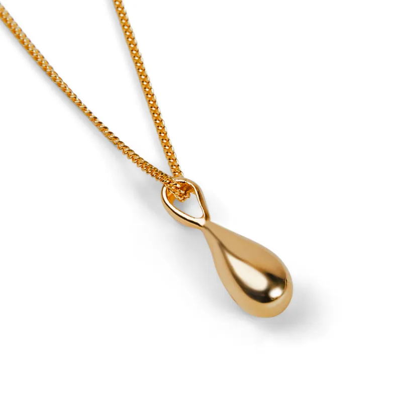 Miniature Single Raindrop Necklace in Silver with 24ct Gold made by Henryka