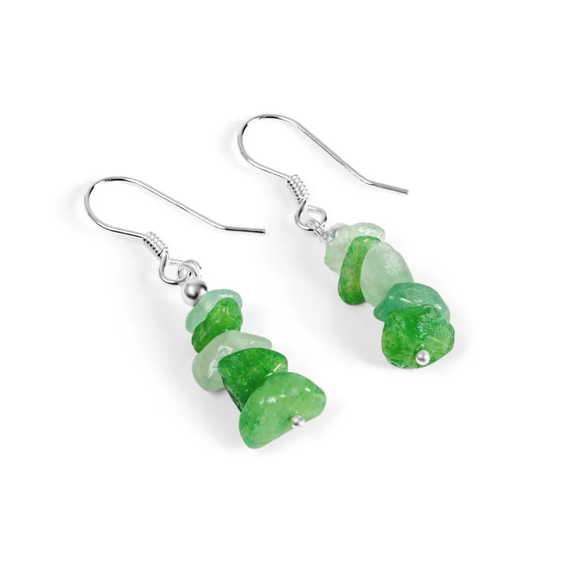 FREE GIFT | Mini Nugget Bead Hook Earrings in Silver & Aventurine sold by Henryka