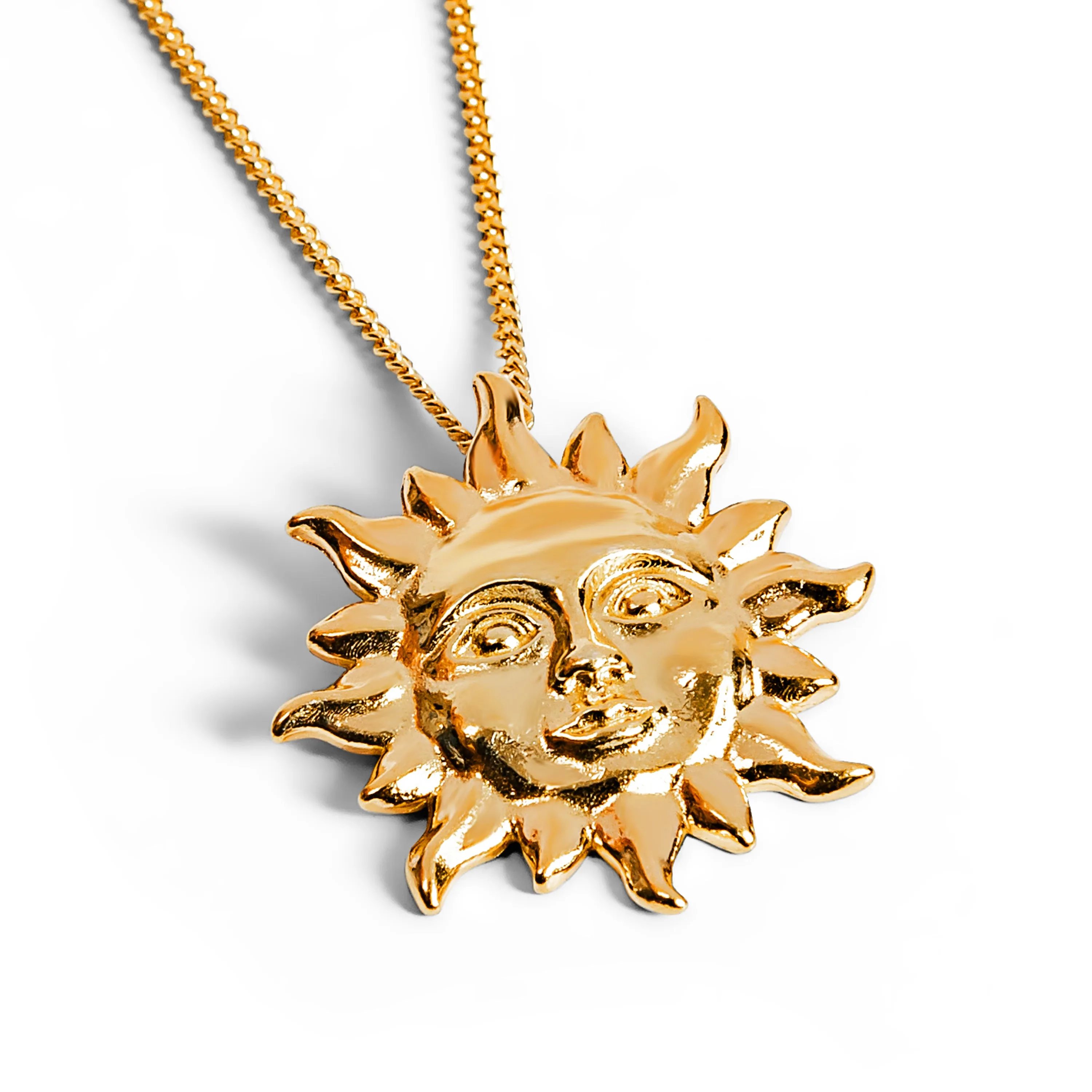 'Sun of May' Sun Face Necklace in Silver with 24ct Gold sold by Henryka