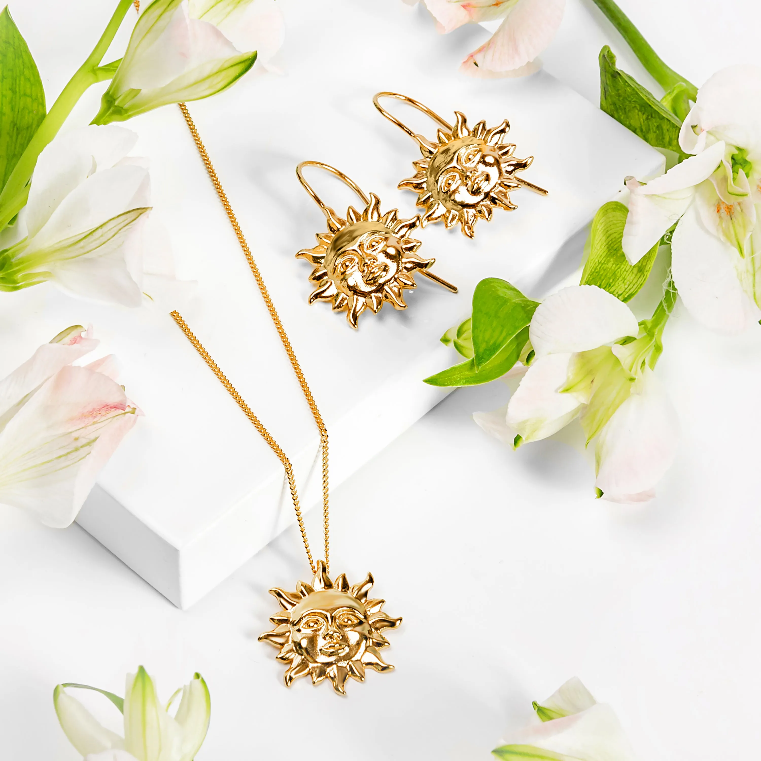 'Sun of May' Sun Face Necklace in Silver with 24ct Gold sold by Henryka product image thumbnail 4